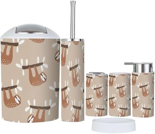 Scandinavian Style Bathroom Accessory Set 6 Piece