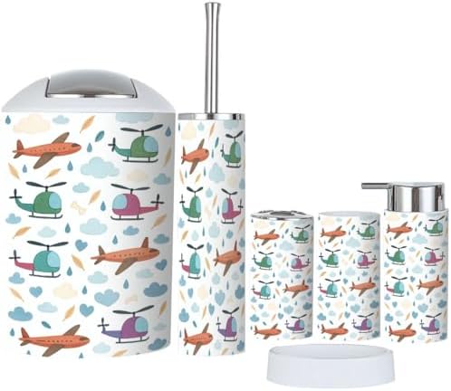 -feather cloud bathroom set for kids - 6-piece