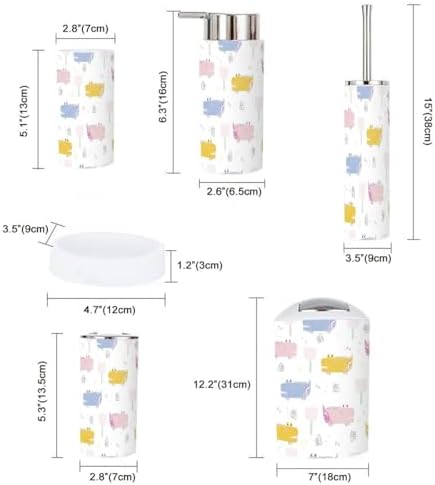Bathroom Accessories Set 6-Piece Durable Design Summer Korner