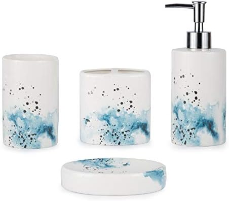 BASDHE Ceramic 4-Piece Bathroom Accessory Set