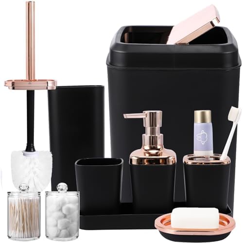 XLHOMO Black Bathroom Accessory Set 9 Piece