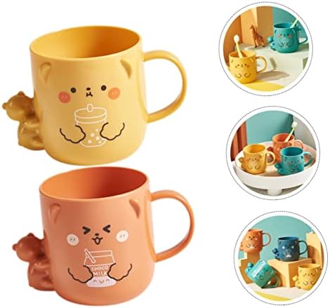 Healifty 2-Piece Funny Cartoon Mouthwash Cup for Kids