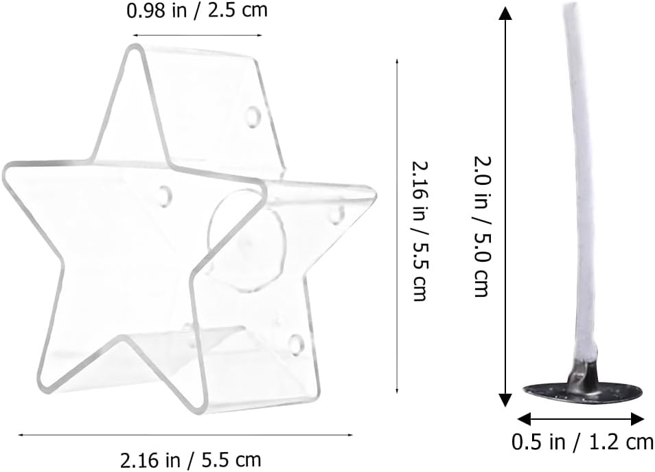 IMIKEYA Star-Shaped Candleholder Set Christmas-Themed Clear Plastic