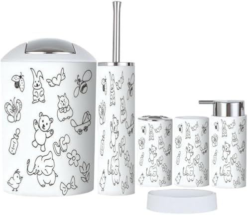 Stylish 6-Piece Bathroom Set for Kids Staff