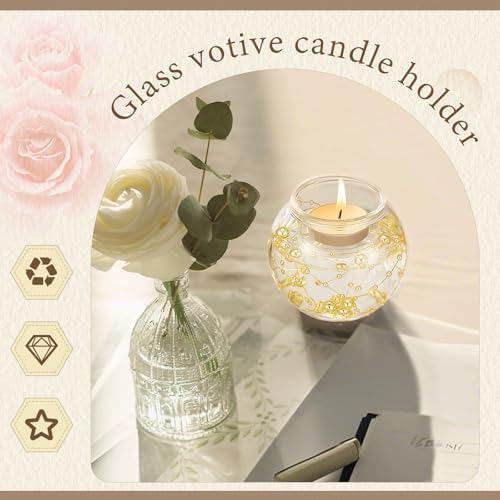 8-Piece Gold Pearl Votive Candle Holders