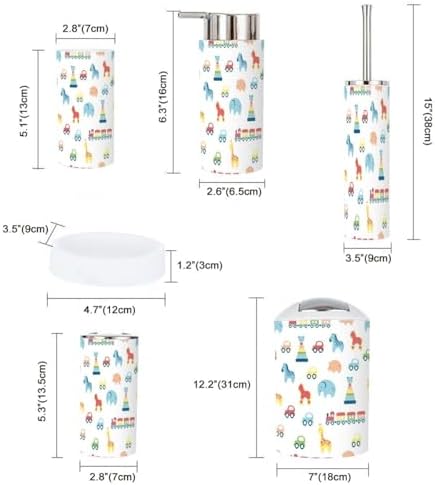 Bathroom Accessory Set 6 Piece Plastic