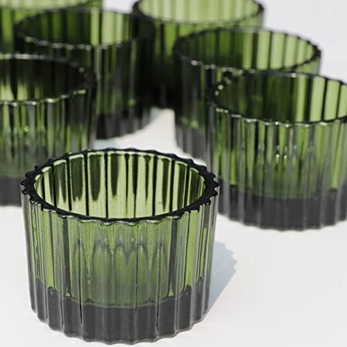 Green Tealight Candle Holder Set of 12 2x14