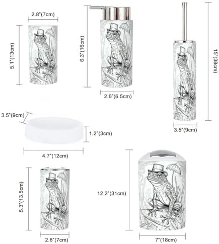 Bath Decor Set 6 Piece for Home Organization