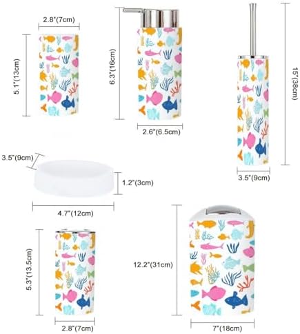 Bathroom Accessories Set 6PCS Kids Seamelike Pattern for