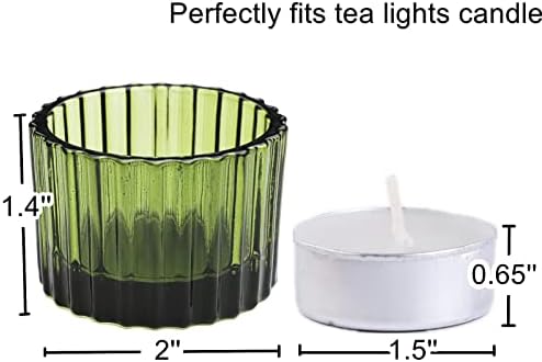 Green Tealight Candle Holder Set of 12 2x14