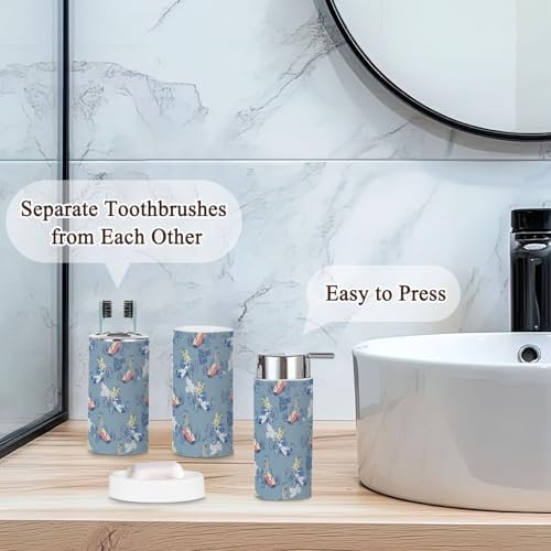 Bathroom Accessories Set 6 Pcs Durable Cartoon Dinosaur Driving Race Car Holder