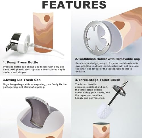 Contemporary Bathroom Accessories Set 6 Pcs