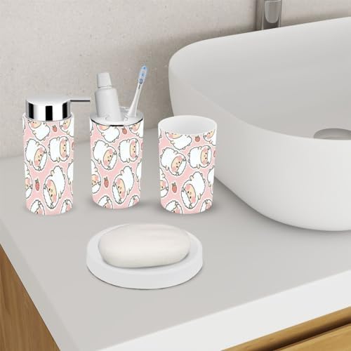 6-Piece Bath Accessory Set for Kids Farm Animal Design