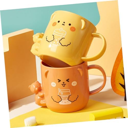 Healifty 2-Piece Funny Cartoon Mouthwash Cup for Kids