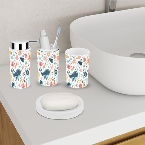 6-Piece Bathroom Accessories Set Lost in Kids Play with Cute Patterns
