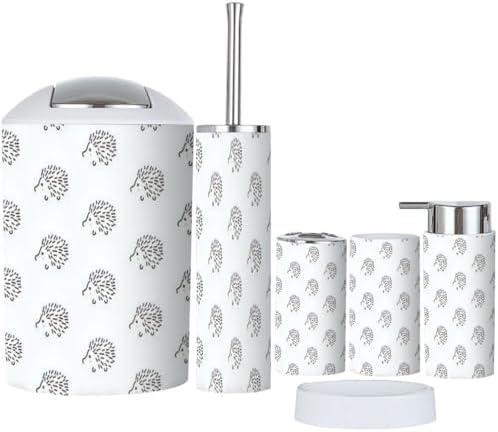 Hedgehog Style 6 Piece Bathroom Accessory Set