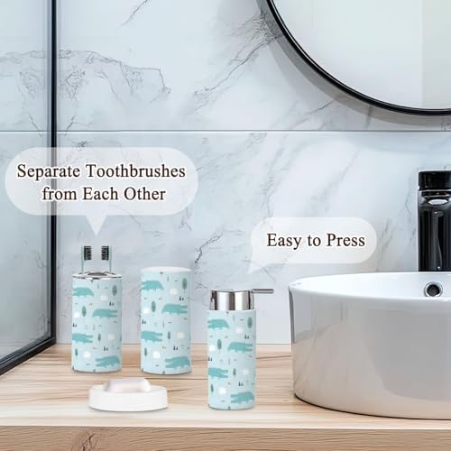 6 Piece Bathroom Accessories Set with Crocodile Design