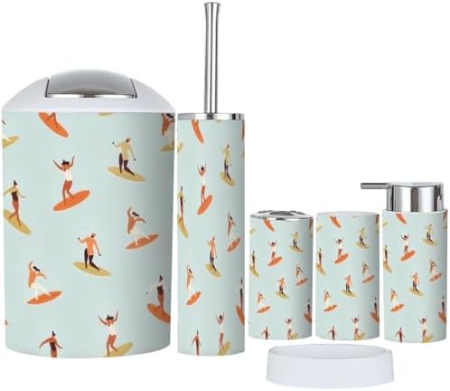 Surf Girl Bathroom Accessories Set 6 Pcs