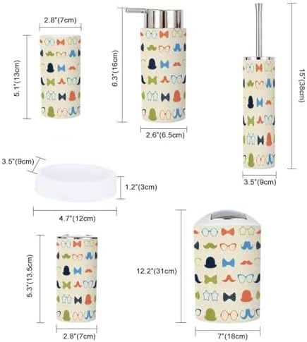 Retro Hipster Bathroom Set 6 Pcs