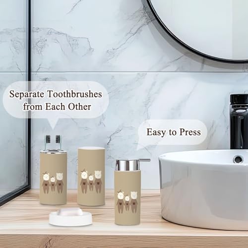 Bathroom Accessories Set 6 Pcs Modern Durable Storage