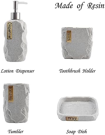 Hymmah Marble Bathroom Accessories Set