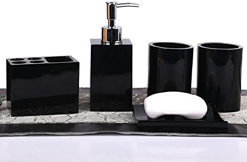 Modern Design Resin 5-Piece Bathroom Accessory Set
