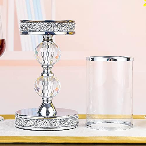 Candleholder for Pillar Candle Elegant Crystal Candleholder for Home and Wedding