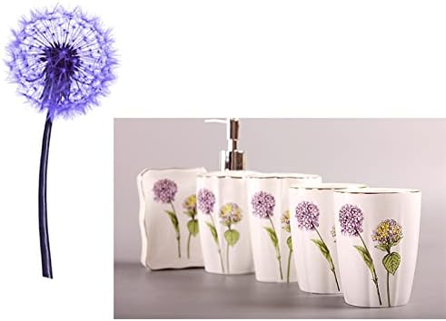 Tauzveok 5 Piece Bathroom Accessory Set Purple