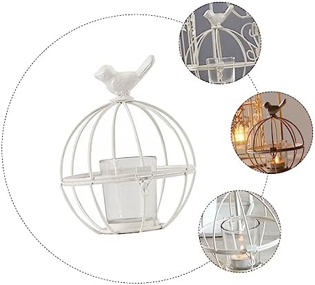 Rustic White Iron Candlestick Decor for Weddings and Homes