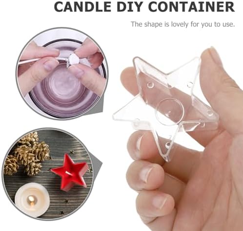 IMIKEYA Star-Shaped Candleholder Set Christmas-Themed Clear Plastic