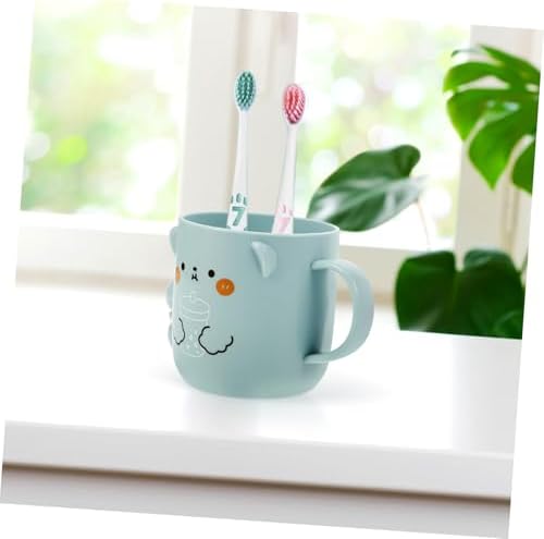2Pcs Cute Plastic Cups for Boys - Toothbrush Holder Bear Design
