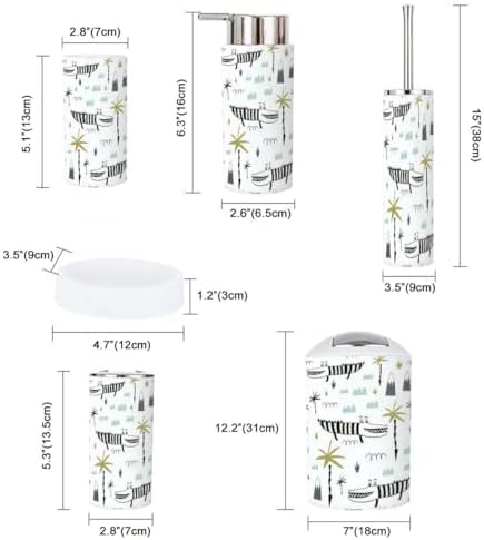 Bathroom Accessories Set 6 Pcs Durable Cute Alligator Design