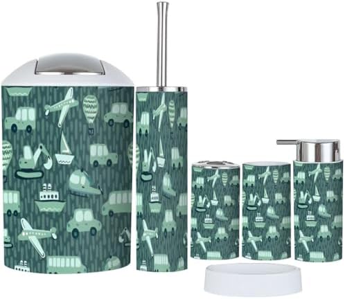 Cute Kids Bathroom Set - Airplane Car Patterns