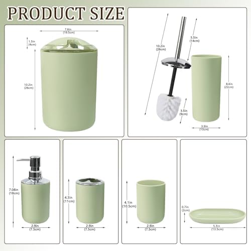 Elegant 6-Piece Bathroom Set with Durable plasticEnumerable