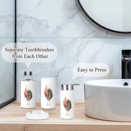 Cute Turkey Bird Bathroom Accessories Set for Kids