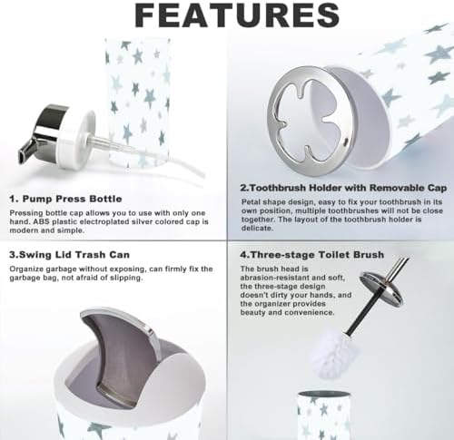 Scandinavian Bathroom Accessory Set 6 Piece