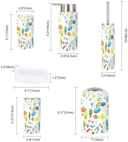 Bathroom Accessory Set - 6 Piece - Durable Design