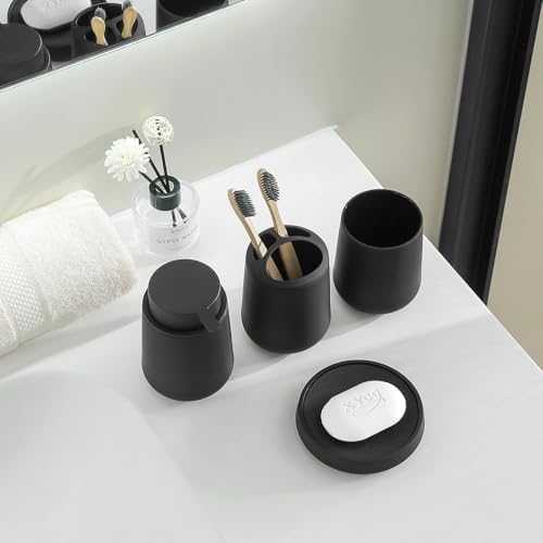 Matte Black 4-Piece Bathroom Accessories Set