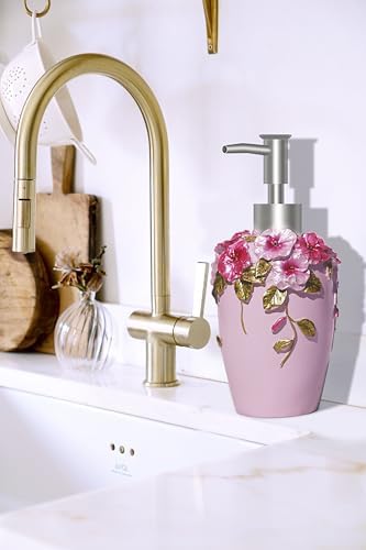LUANT Pink 5-Piece Bathroom Accessories Set - Modern Luxury with Blossom Design