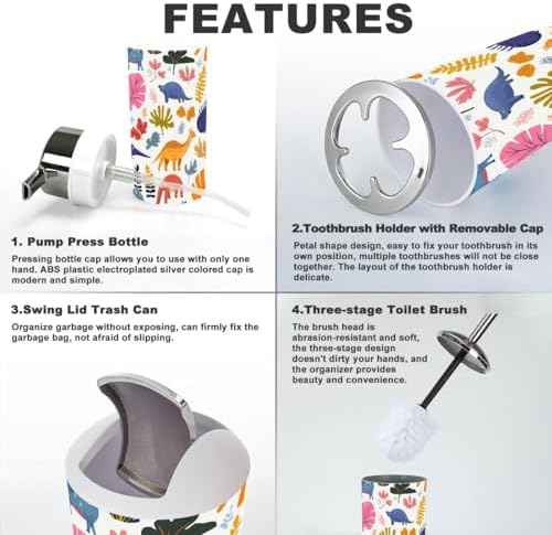 Bathroom Accessories Set 6 Pcs Durable Functional Decor