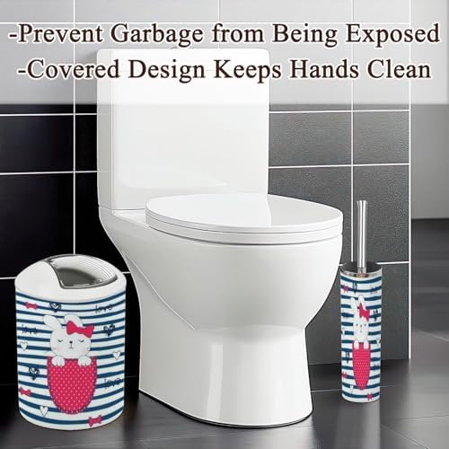 Bathroom Accessories Set 6 Pcs Cute Bunny Girl Design for Kids