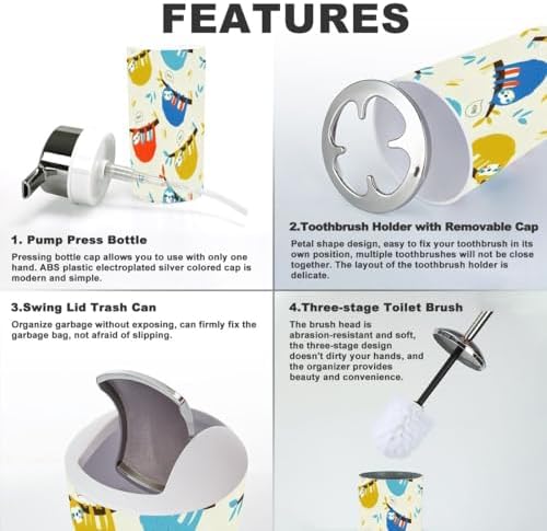 XNGJEMVWXO 6-Piece Bathroom Accessory Set