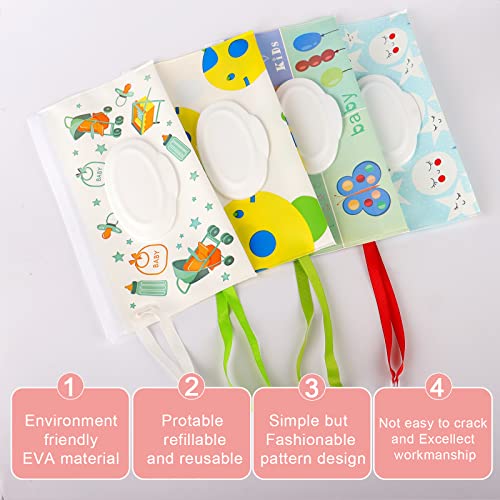 4 Pack Baby Wipes Dispenser Portable Refillable Wipe Case