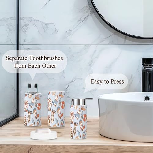 6-Piece Bathroom Set with Cowboy Boots Design