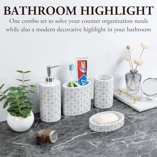 MyGift Modern Geometric Design Set for the Bathroom
