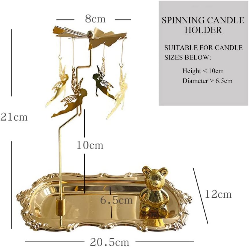 Spinning Candle Holder with Fairy Accessories