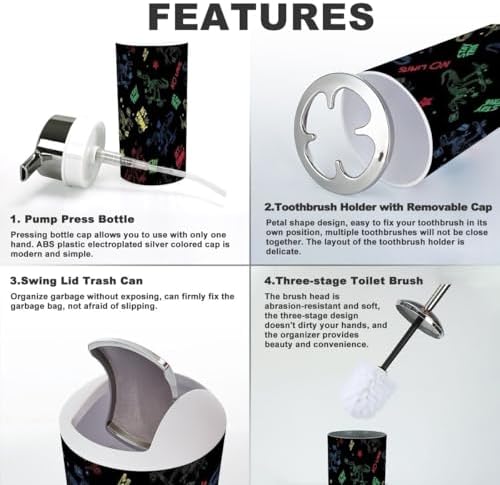 Dinosaur Skateboard Bathroom Accessory Set