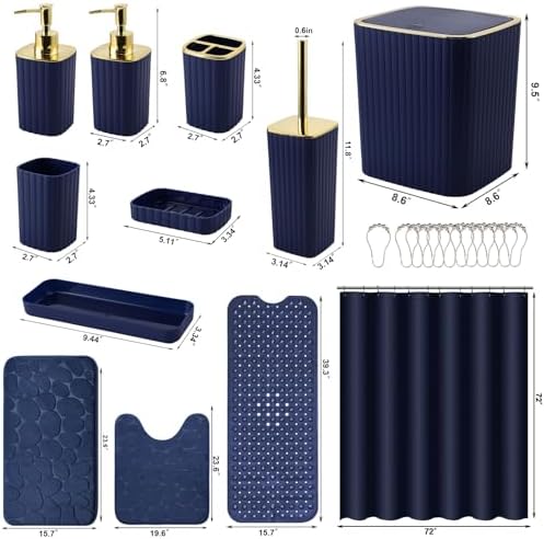 XLHOMO 26-Piece Blue Bathroom Set with Everything You Need