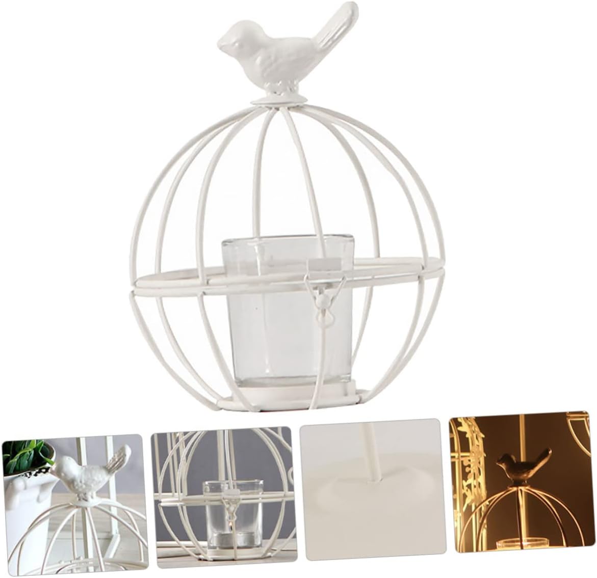 Rustic White Iron Candlestick Decor for Weddings and Homes