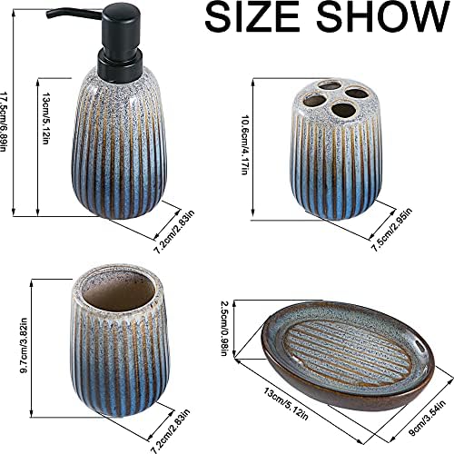 4-Piece Ceramic Bathroom Accessory Set with Gradient Design